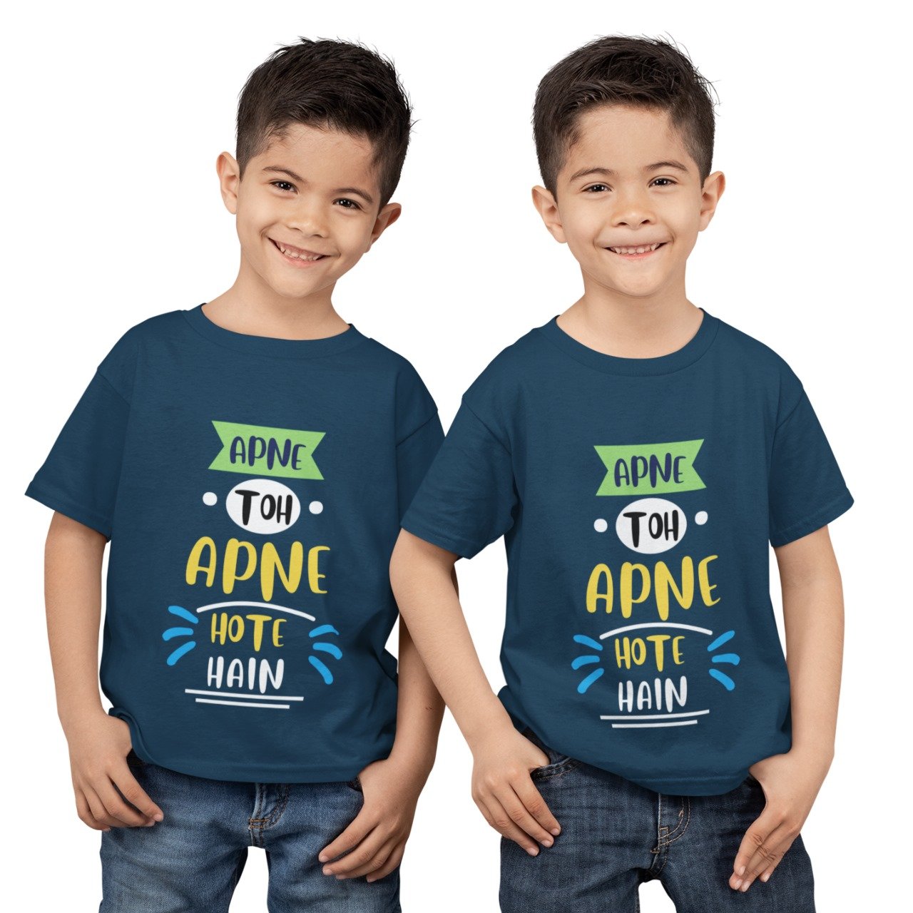 Boys' Navy Blue  Printed T-Shirt Combo